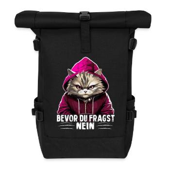 Bevor Du Fragst Nein - Rolltop Rucksack - Schwarz - Vorne