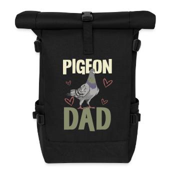 Pigeons Dad Lover Humorous Motif - Roll Top Backpack - black - Front