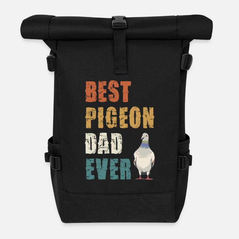 Meilleur papa pigeon de tous les temps - Sac à dos roll top - noir