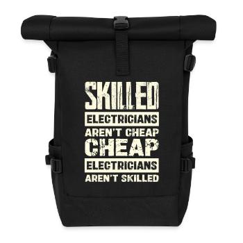 Erfahrene Elektriker Sind Nicht Günstig - Rolltop Rucksack - Schwarz - Vorne