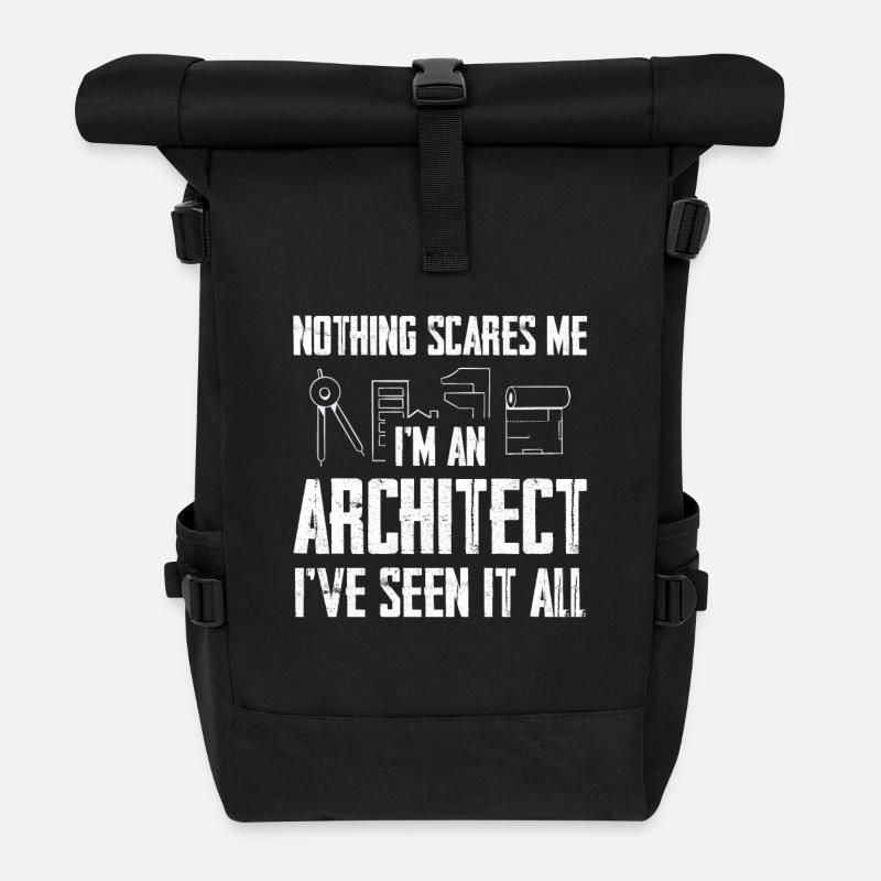 Rien ne me choque : je suis architecte - Sac à dos roll top - noir