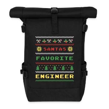 Motif ingénieur de Noël - Sac à dos roll top - noir - Devant