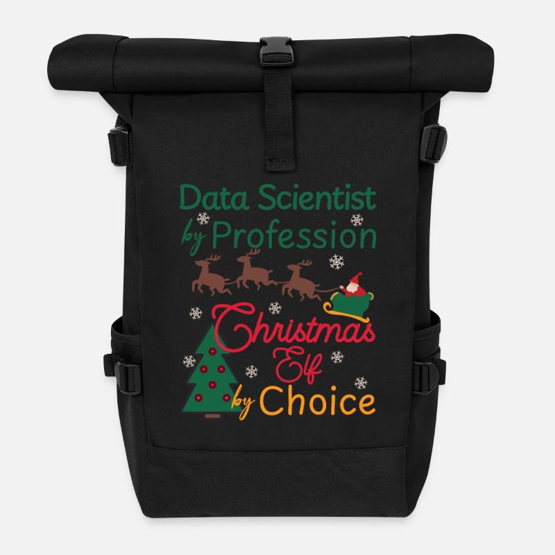 Data Scientist Weihnachten Xmas Elf - Rolltop Rucksack - Schwarz