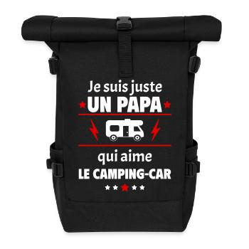 Juste un papa qui aime le camping-car, noël - Sac à dos roll top - noir - Devant