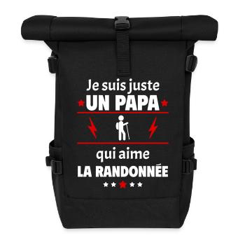 Juste un papa qui aime la randonnée,randonneur - Sac à dos roll top - noir - Devant
