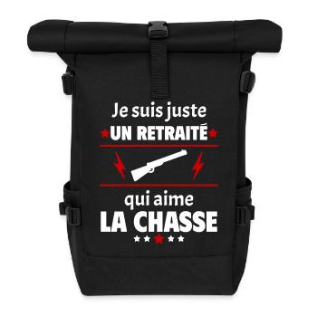 Juste un retraité qui aime la chasse, retraite - Sac à dos roll top - noir - Devant