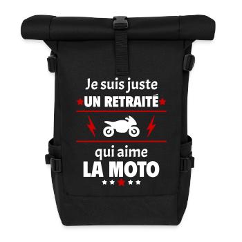 Juste un retraité qui aime la moto, retraite - Sac à dos roll top - noir - Devant