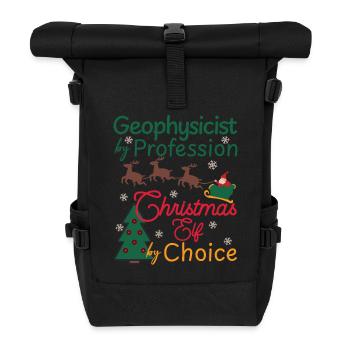 Geophysicist Weihnachten xmas Elf Geophysik - Rolltop Rucksack - Schwarz - Vorne