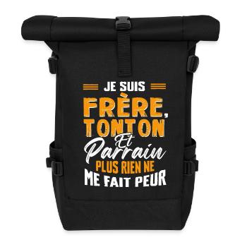 Je Suis Frère, Tonton Et Parrain Plus Fait Peur. - Sac à dos roll top - noir - Devant