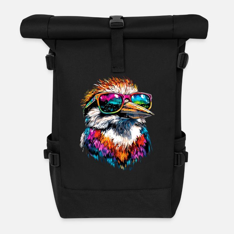 Kookaburra Jägerliest Lachender Hans Süßer Vogel - Rolltop Rucksack - Schwarz