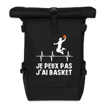 Je Peux Pas J'ai Basket Cadeau Joueur de Basket - Sac à dos roll top - noir - Devant