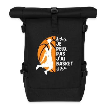 Je Peux Pas J ai Basket - Sac à dos roll top - noir - Devant