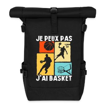 Je Peux Pas J'ai Basket - Sac à dos roll top - noir - Devant