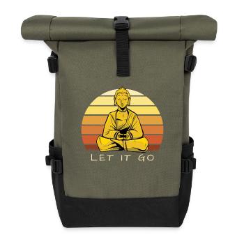 Bouddha méditant Let It Go Art zen - Sac à dos roll top - olive/noir - Devant