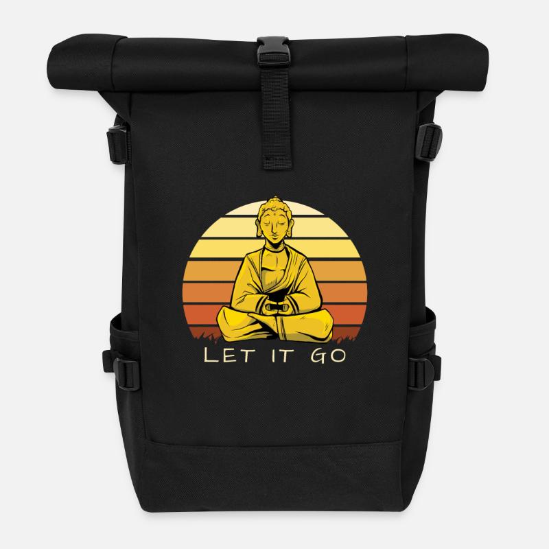 Buddha Meditierend Let It Go Zen Kunst - Rolltop Rucksack - Schwarz
