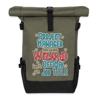 Project Manager Wizard - Roll Top Backpack - olive/black - Front