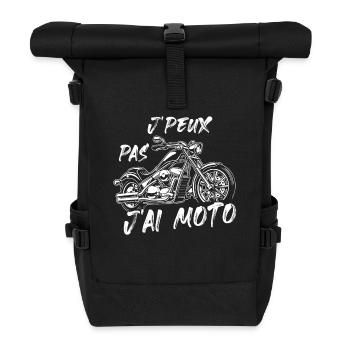 J'peux Pas J'Ai Moto Motard - Sac à dos roll top - noir - Devant