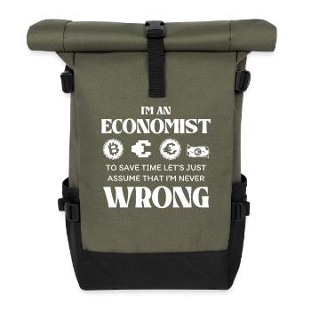 Ich Bin Ökonom Um Zeit Zu Sparen Nehme An Ich Habe - Rolltop Rucksack - Olive/Schwarz - Vorne