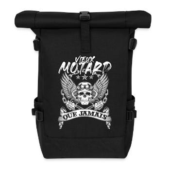 vieux motard que jamais - Sac à dos roll top - noir - Devant