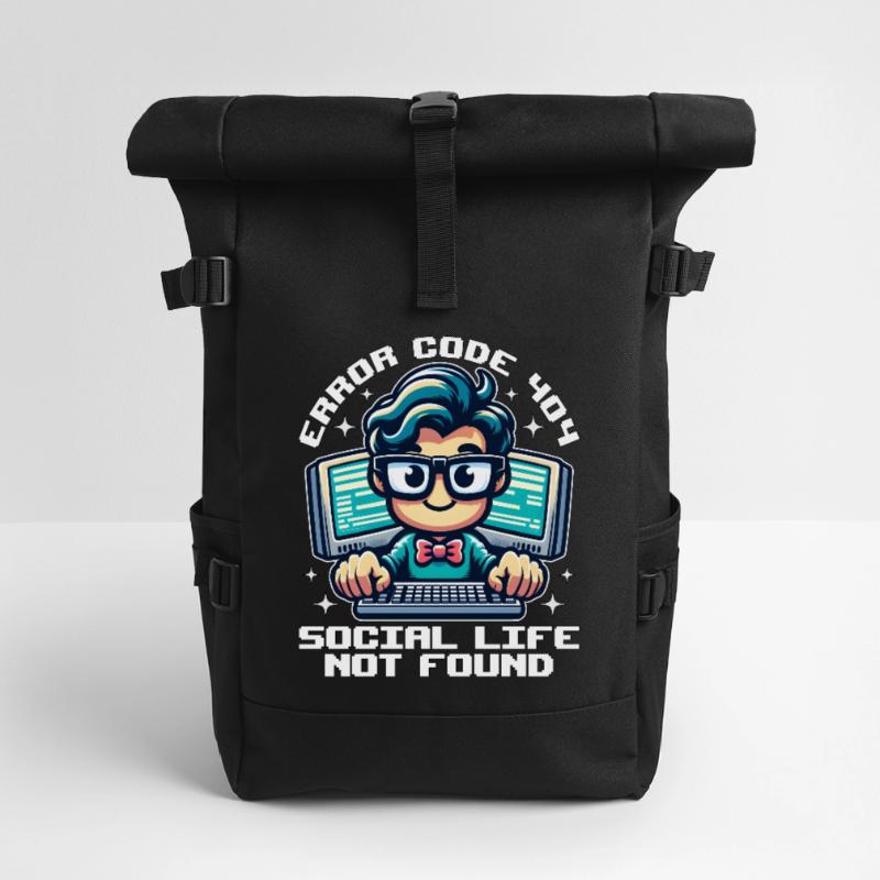 ERROR CODE 404 SOCIAL LIFE NOT FOUND Roll Top Backpack