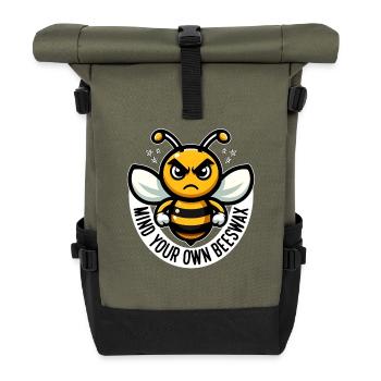 MIND YOUR OWN BEESWAX - Roll Top Backpack - olive/black - Front
