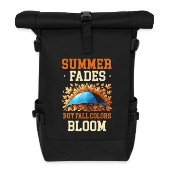 Summer fades, but autumn colors bloom autumn - Roll Top Backpack - black - Front