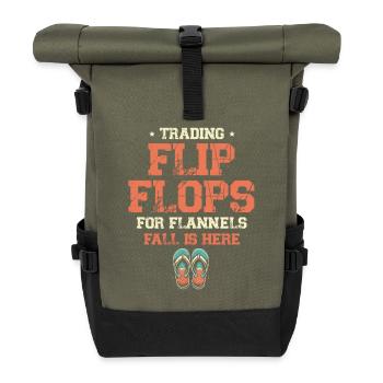Troquez les tongs pour de la flanelle, l’automne est là - Sac à dos roll top - olive/noir - Devant