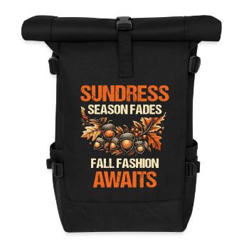 Sundress season fades, fall fashion awaits - Roll Top Backpack - black - Front