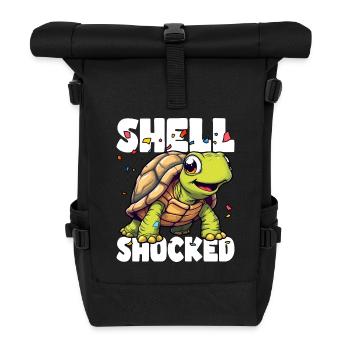 SHELL SHOCKED AND LOVING IT - Roll Top Backpack - black - Front
