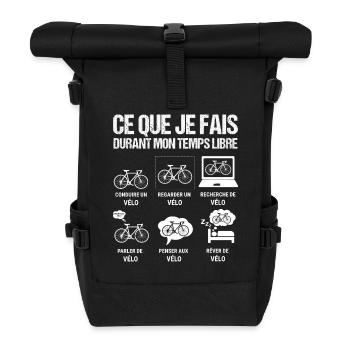 Ce que je fais durant mon temps libre velo - Sac à dos roll top - noir - Devant