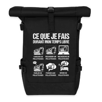 Ce que je fais durant mon temps libre Pelleteuses - Sac à dos roll top - noir - Devant