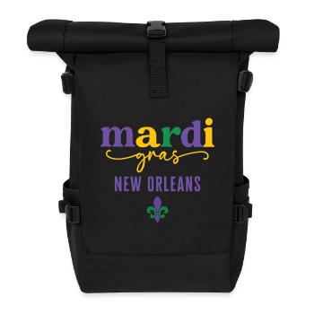 Mardi Gras New Orleans - Rolltop Rucksack - Schwarz - Vorne