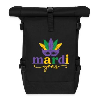 Mardi Gras Maske - Rolltop Rucksack - Schwarz - Vorne
