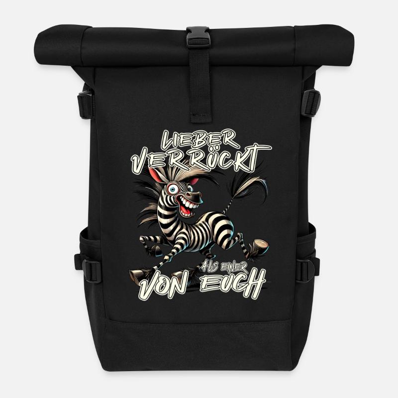 Zèbre Mieux fou que l’un d’entre vous - Sac à dos roll top - noir