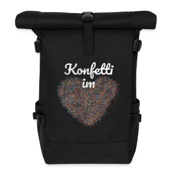Konfetti im Herz - Rolltop Rucksack - Schwarz - Vorne