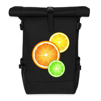 Agrumes Orange Citron Citron Lime - Sac à dos roll top - noir - Devant