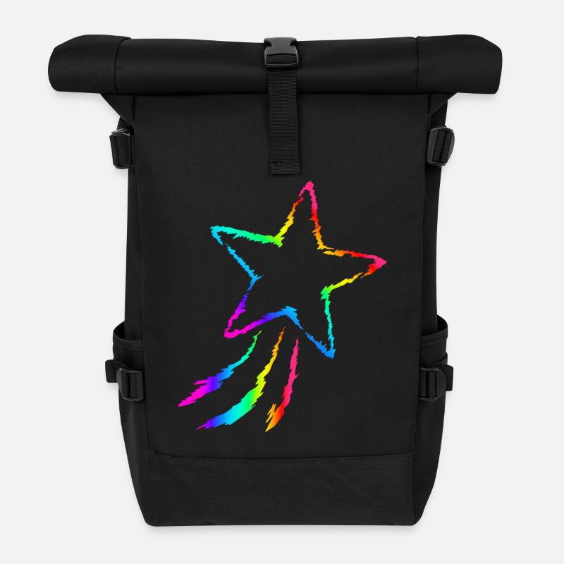 Sternschnuppe - Rolltop Rucksack - Schwarz