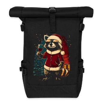 Vin de Noël raton laveur - Sac à dos roll top - noir - Devant