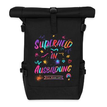 Superheld in Ausbildung - Ich kann das - Mut Kraft - Rolltop Rucksack - Schwarz - Vorne