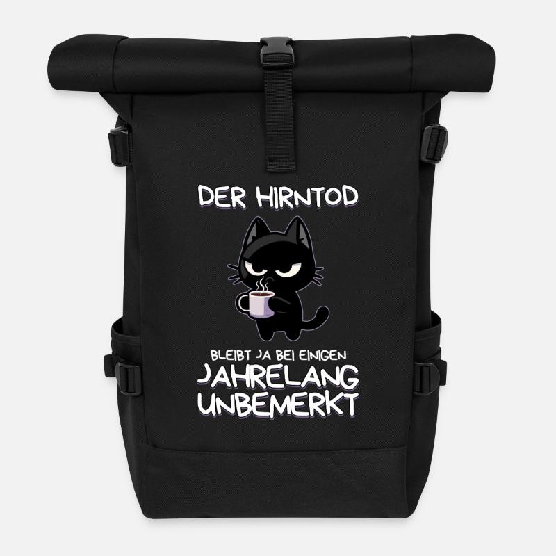 Der Hirntod bleibt bei manchen unbemerkt - Rolltop Rucksack - Schwarz