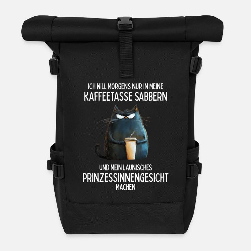 Ich will nur in meine Kaffeetasse sabbern - Rolltop Rucksack - Schwarz