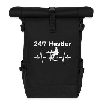 24/7 Hustler – Work Mode On - Roll Top Backpack - black - Front