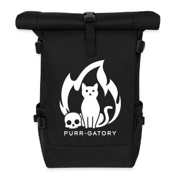 Schnurr-Gatory Weiß - Rolltop Rucksack - Schwarz - Vorne