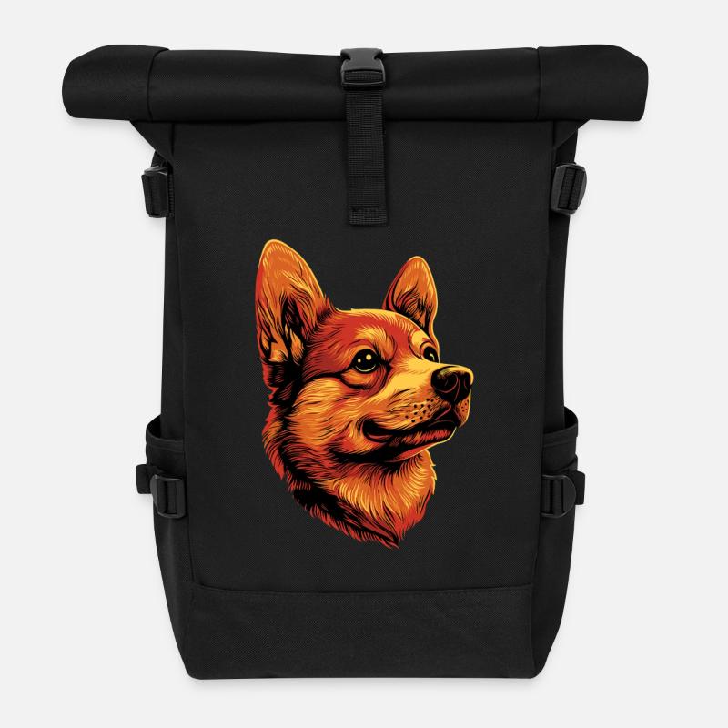 Russian Toy Terrier Dog Russkiy Russian Toy - Roll Top Backpack - black