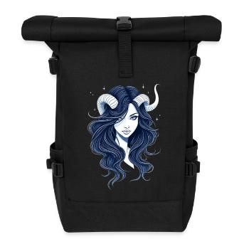 Femme aux cornes - Sac à dos roll top - noir - Devant