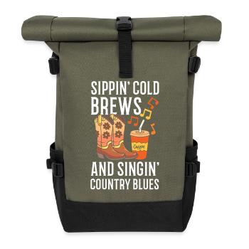 Cold Brews Country Blues Iced Coffee Country Music - Roll Top Backpack - olive/black - Front