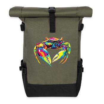 Crab Crab Crustaceans Crab Shore Crab Crayfish - Roll Top Backpack - olive/black - Front