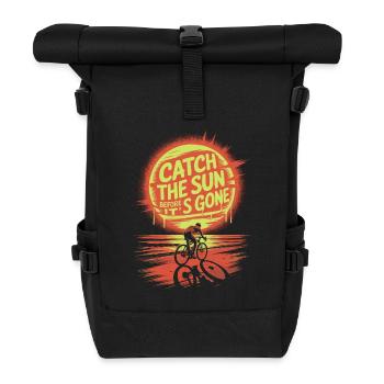 Road Cyclist in the Sunset – Urban Style - Roll Top Backpack - black - Front