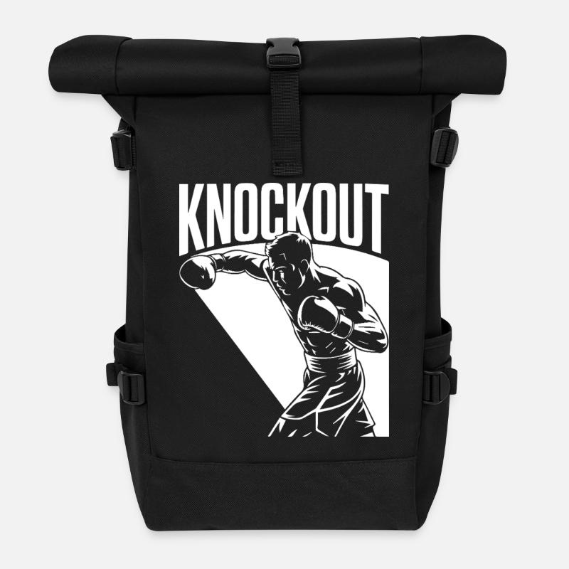 Knockout - Rolltop Rucksack - Schwarz