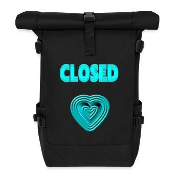 Neon heart love you heartache love closed - Roll Top Backpack - black - Front